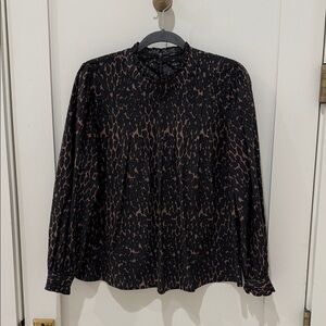 Rails Black and Brown Patterned Blouse